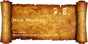 Hock Beatrix névjegykártya